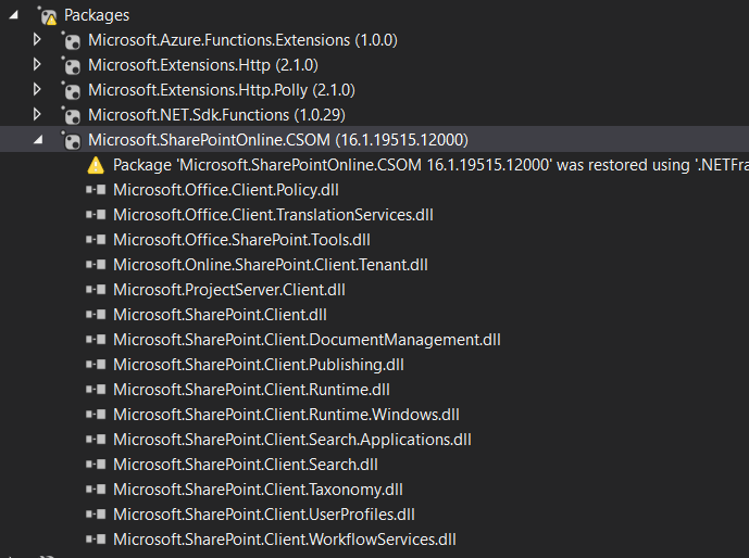 CSOM Nuget Package